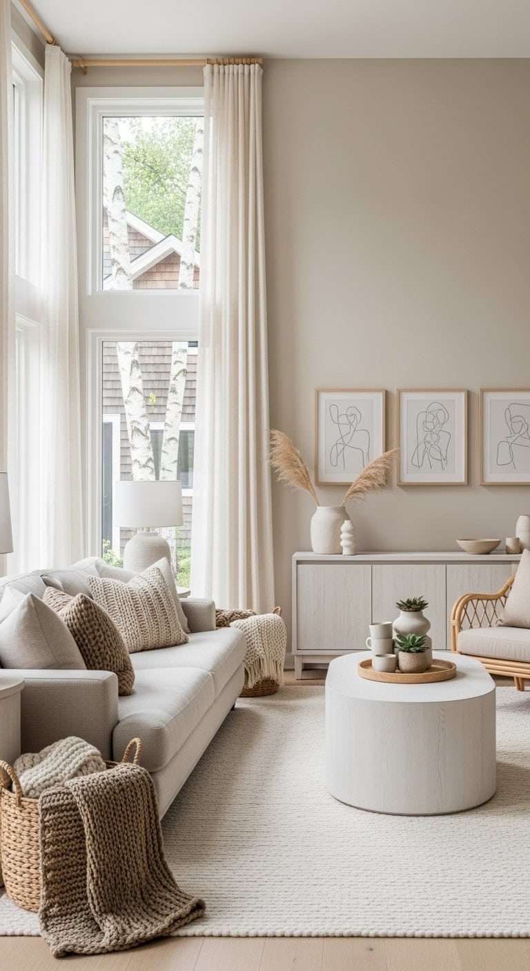 scandinavian light beige cozy