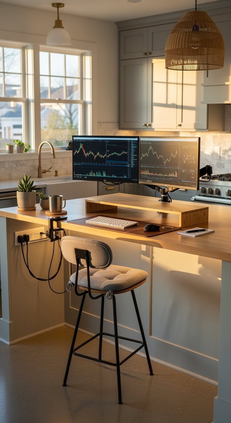refined home trading workstation setup