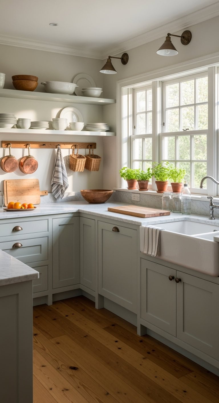 minimalist shaker mint kitchen