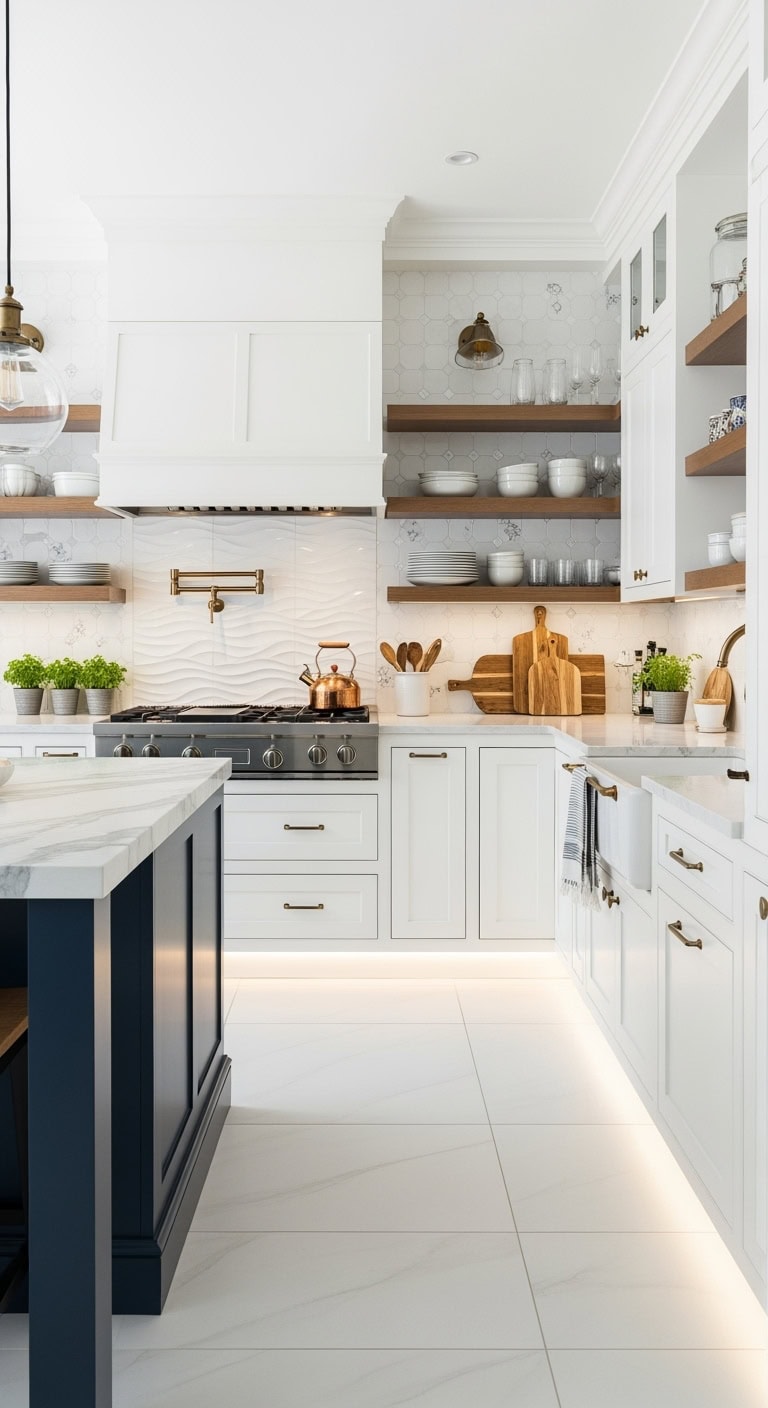 chic minimalist white kitchen