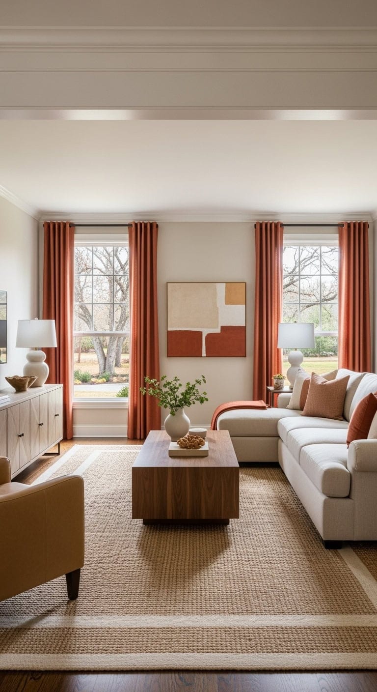 neutral beige terracotta accents