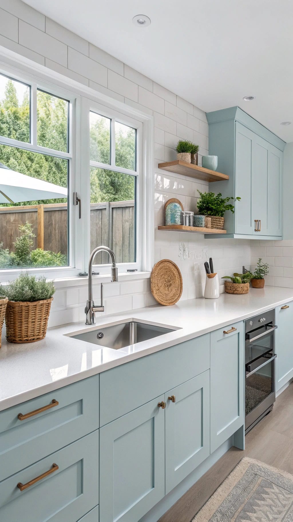 pastel glass backsplash beauty