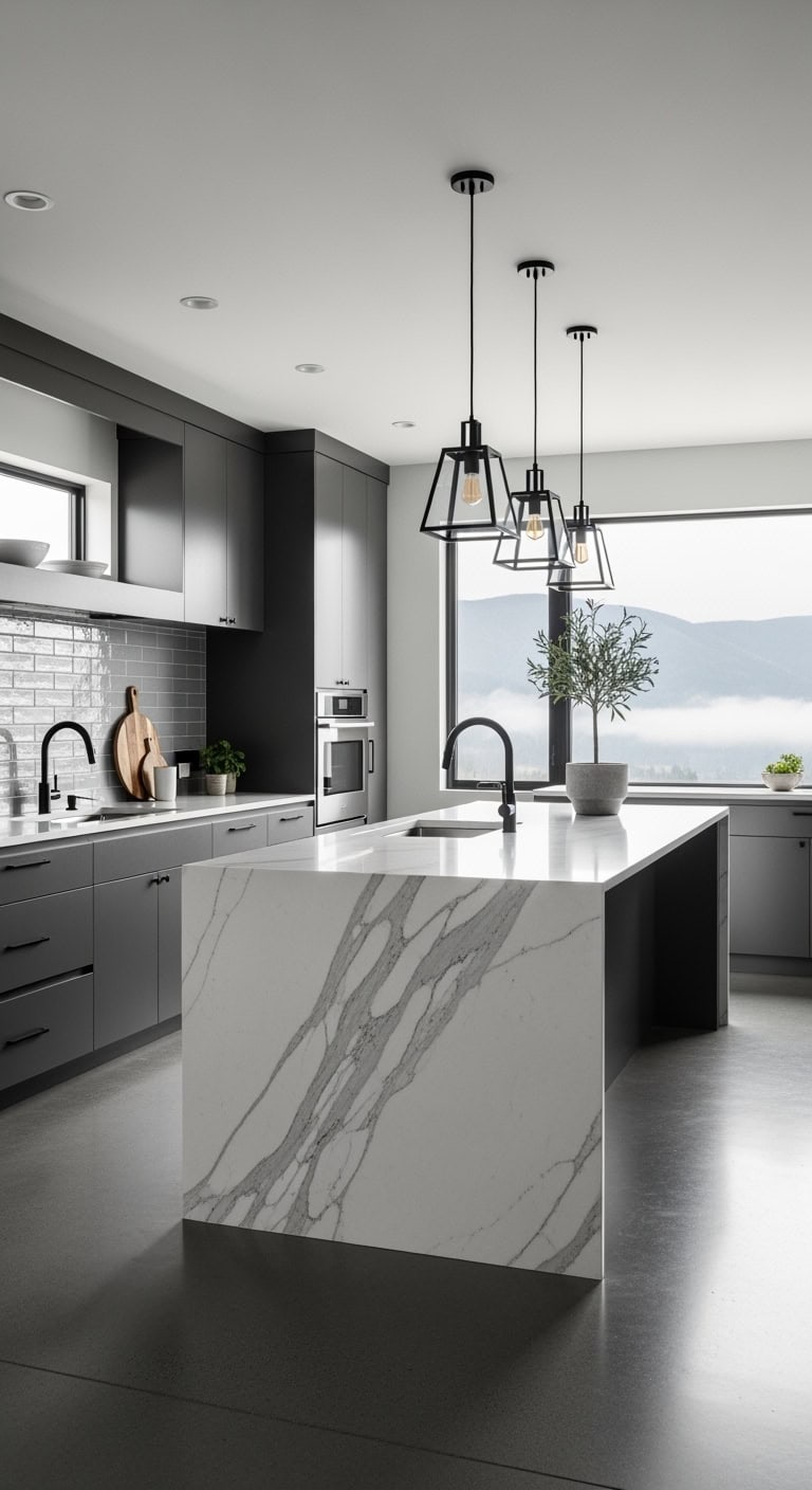monochromatic minimalist luxury kitchen design