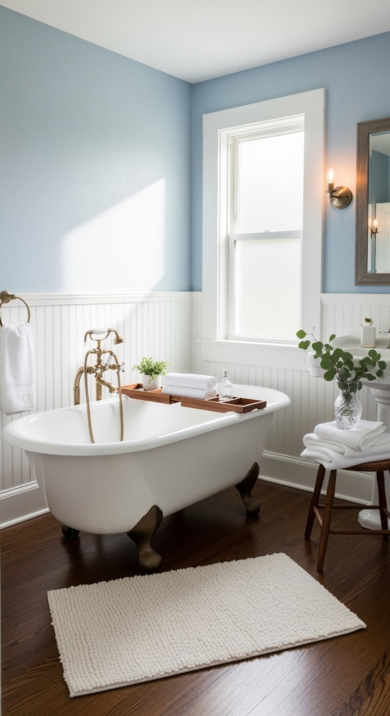 vintage clawfoot tub creates timeless elegance