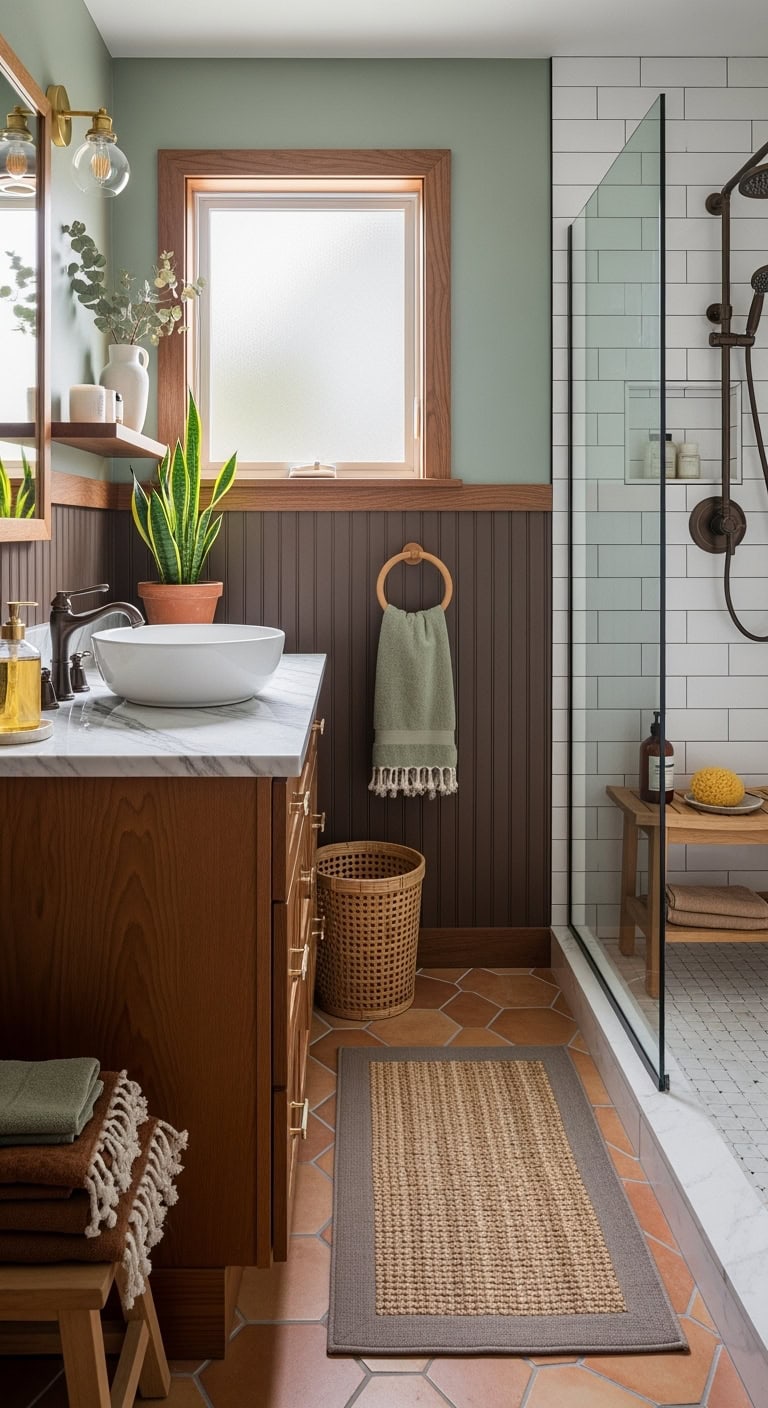 elegant two tone wainscoting design idea