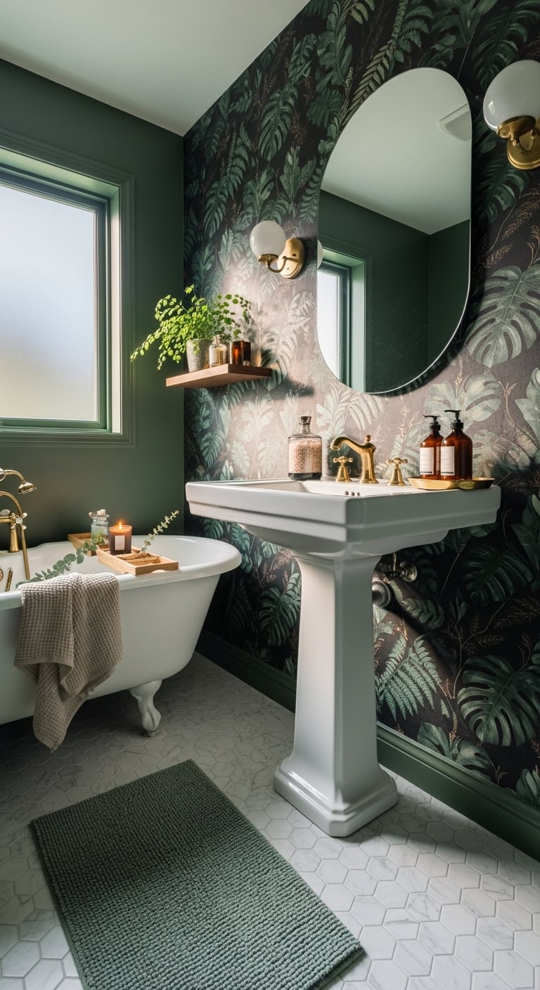 moody dramatic botanical wallpaper design