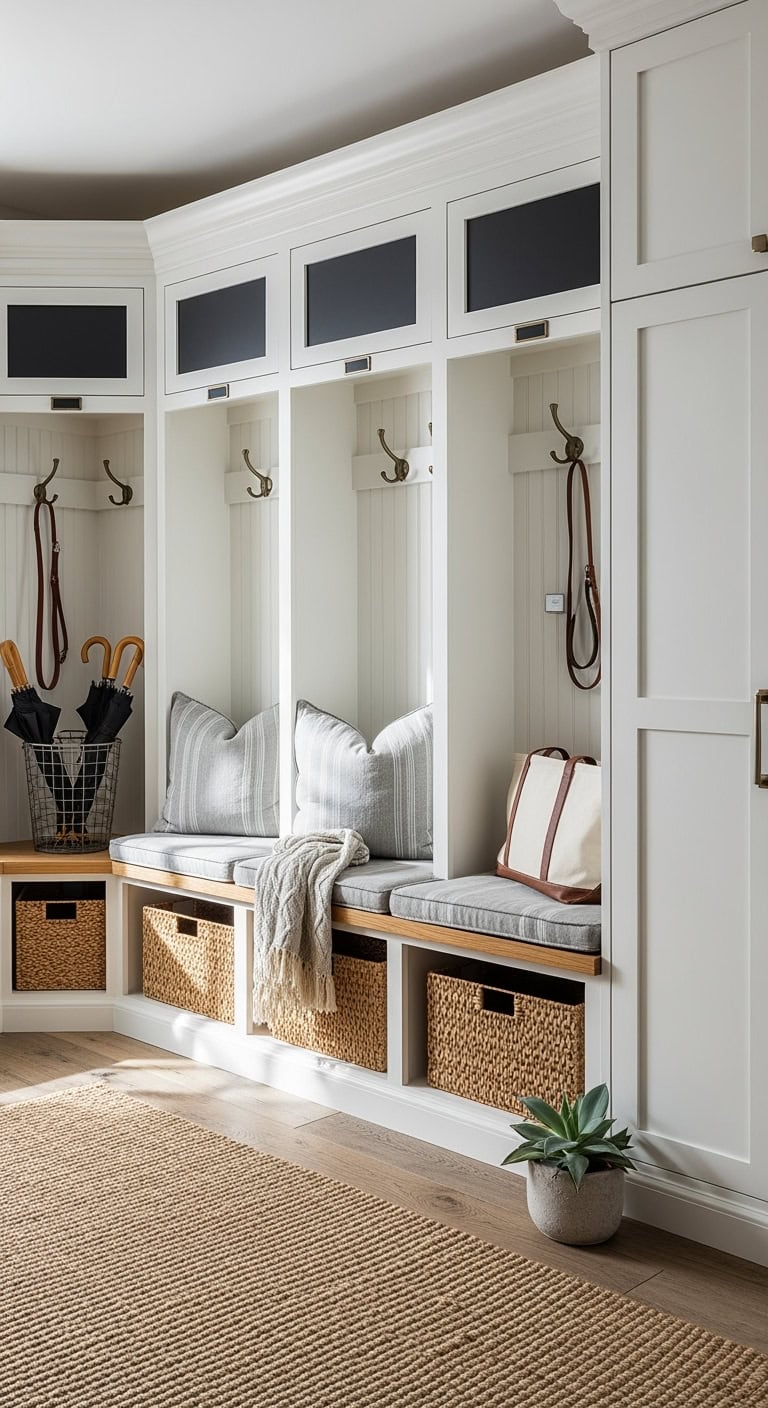 personalized functional mudroom cubby system