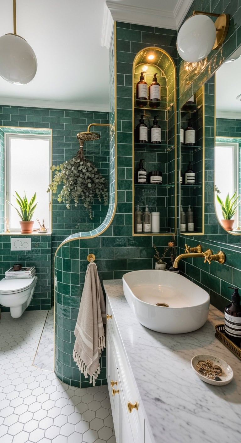 elegant luxurious shower niche design