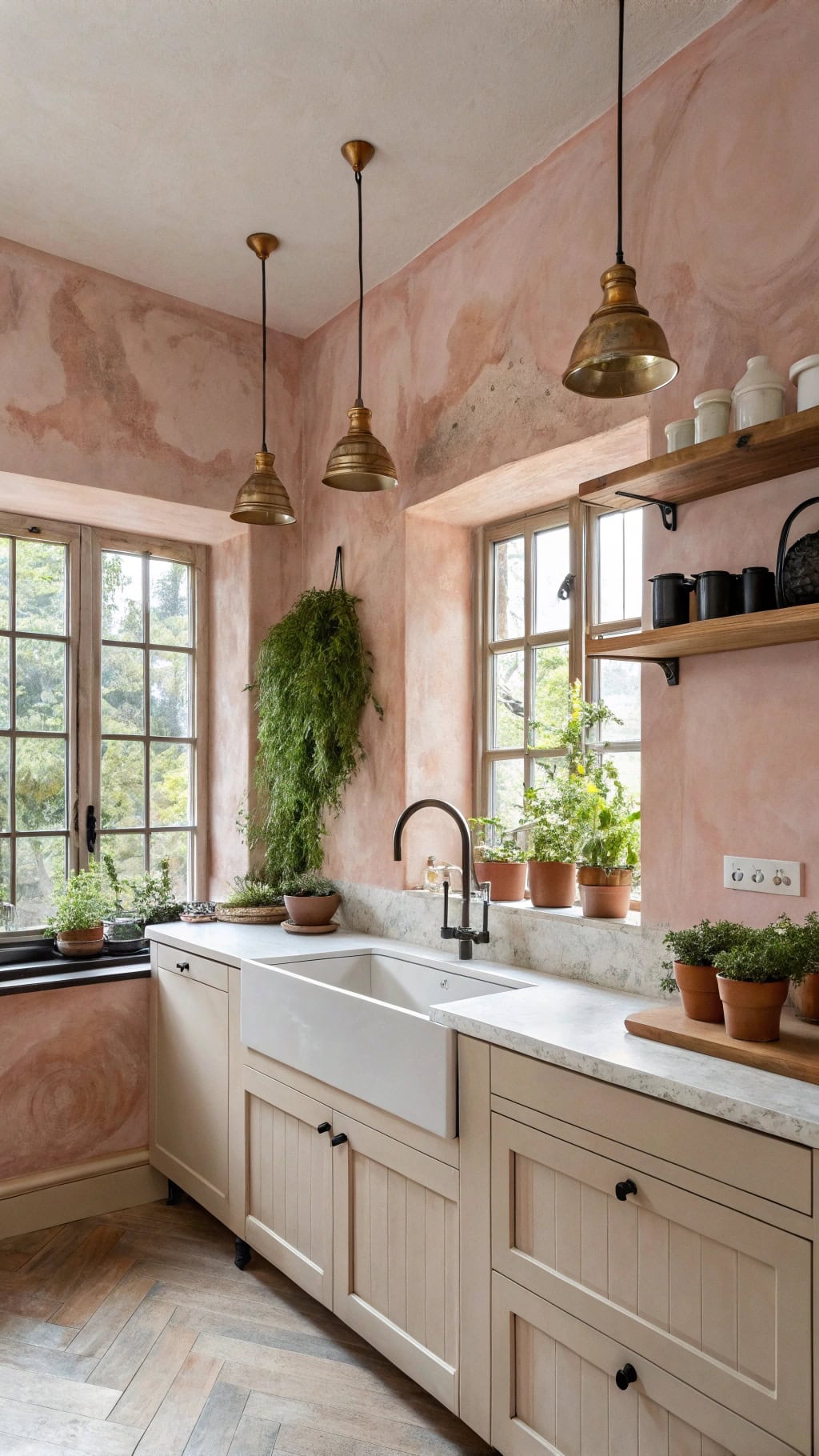 romantic baby pink walls