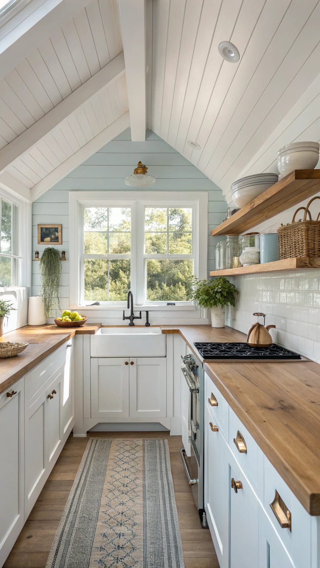 blue beams brighten kitchens