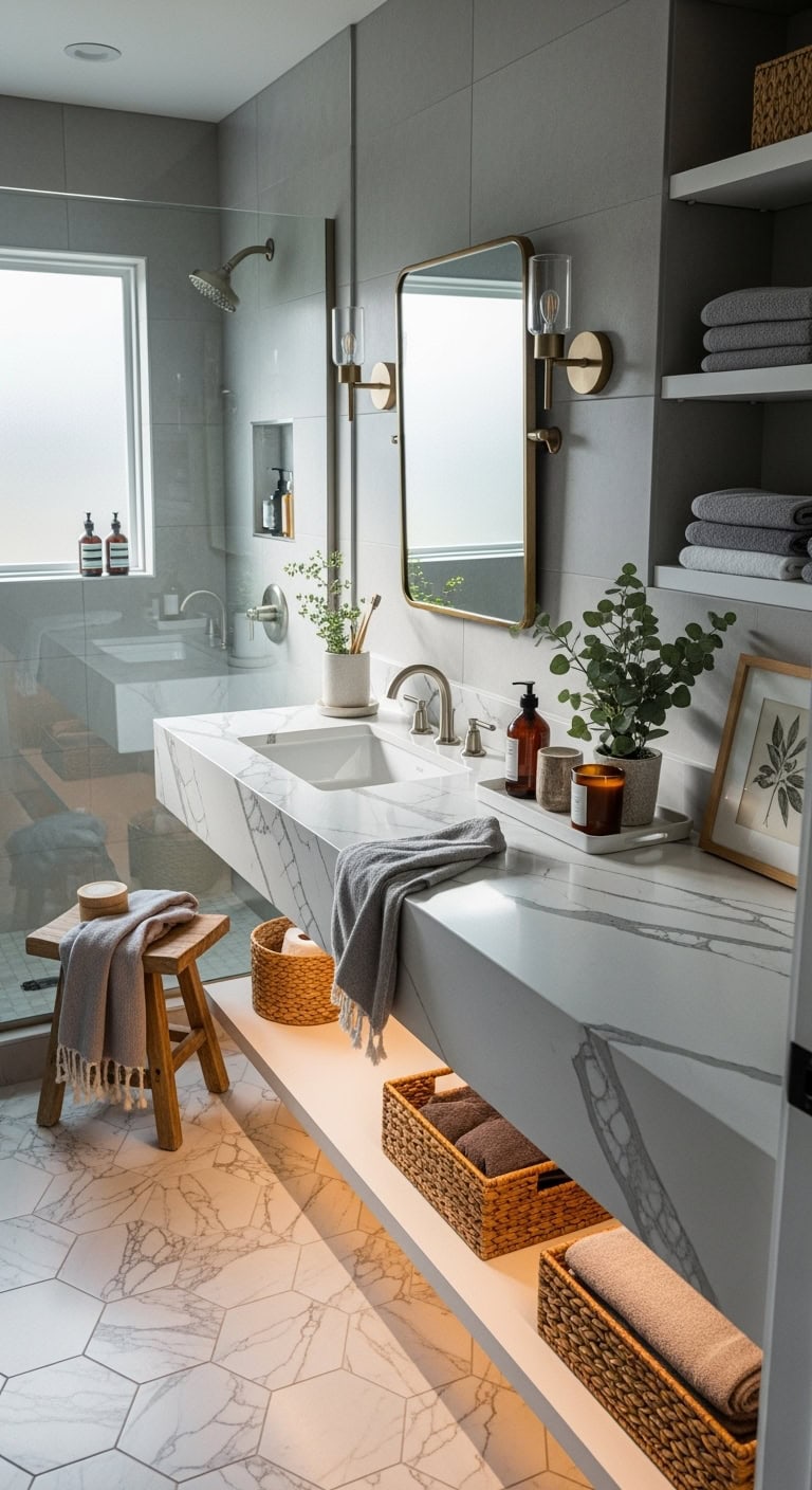 luxury bathroom vanity transformation centerpiece