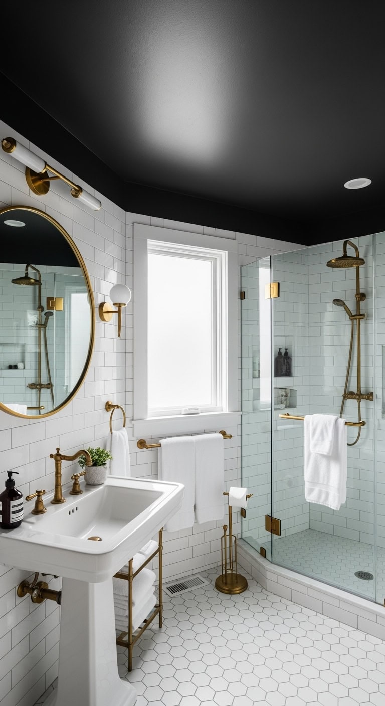 edgy elegant bathroom brass hardware