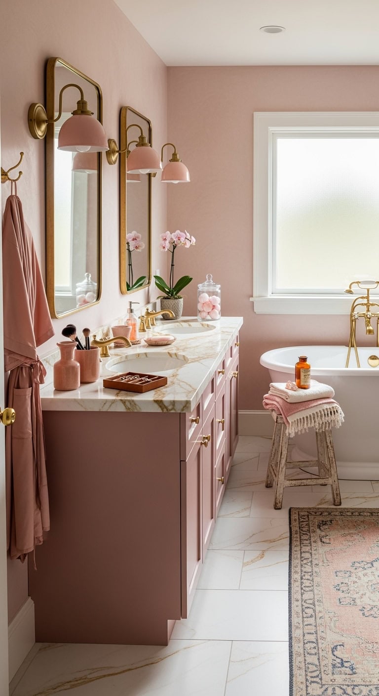 flattering cozy vintage inspired bathroom lighting
