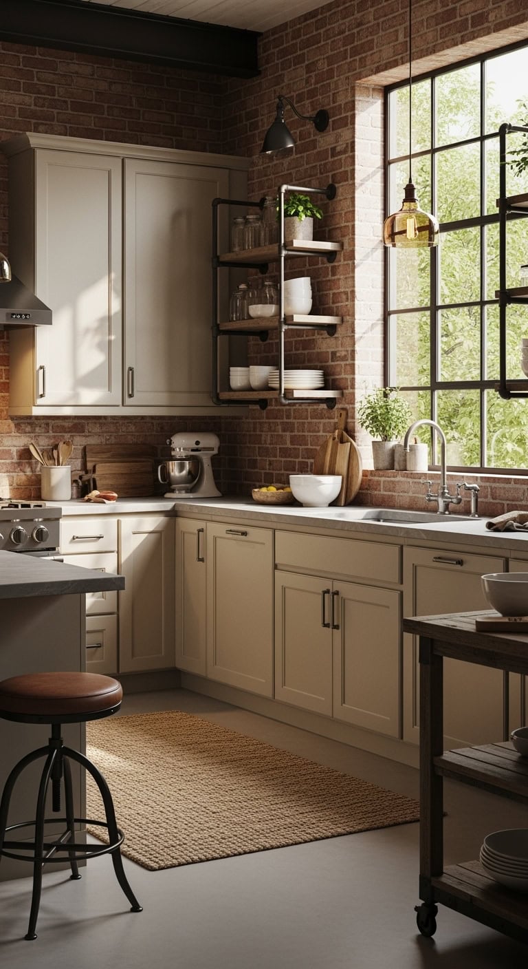 industrial chic kitchen cabinets