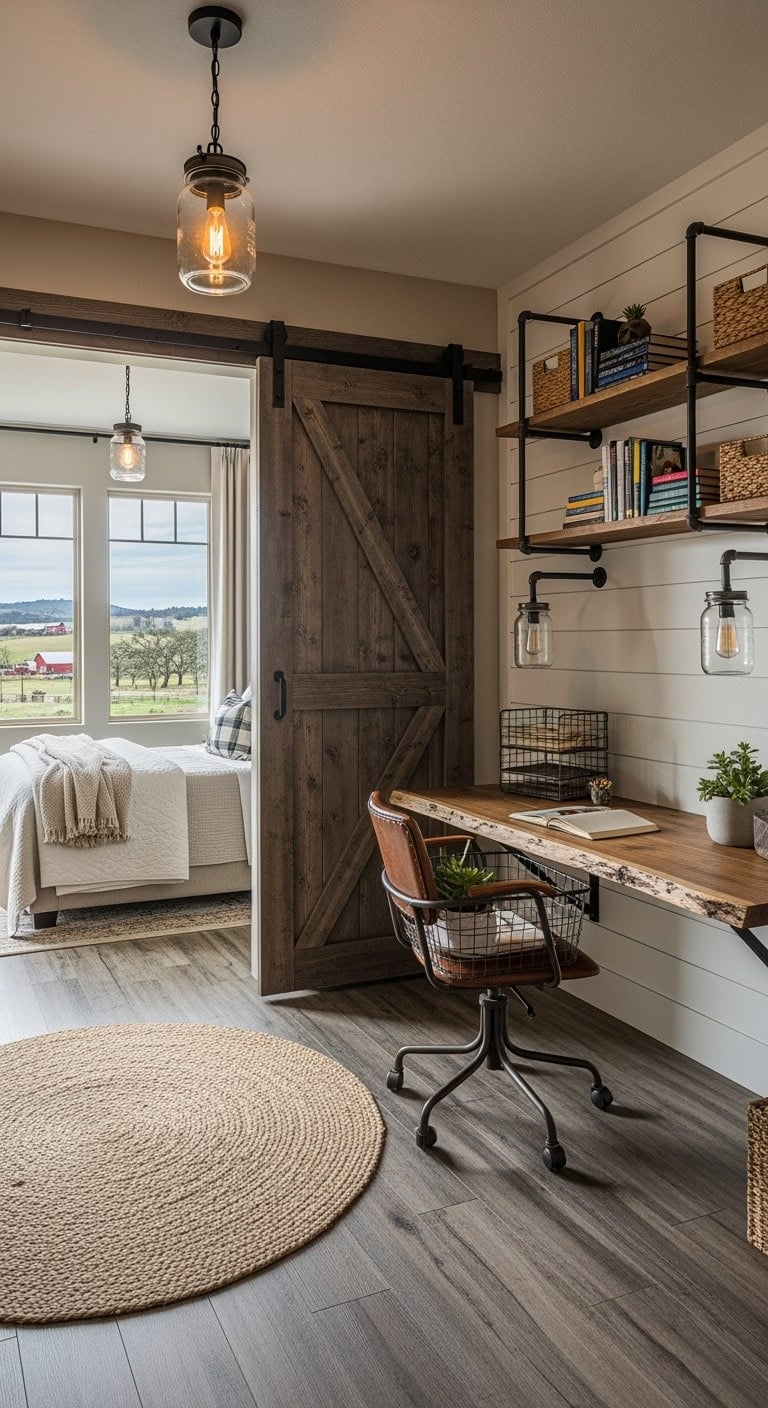 farmhouse reclaimed sliding office