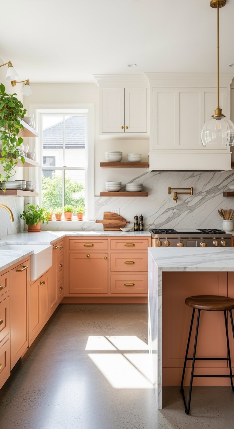 peachy kitchen design inspiration