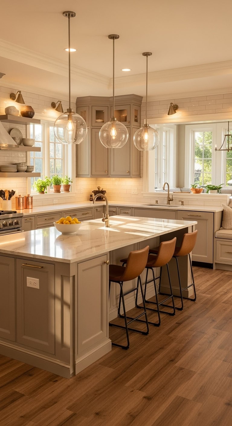 transitional mocha kitchen essentials