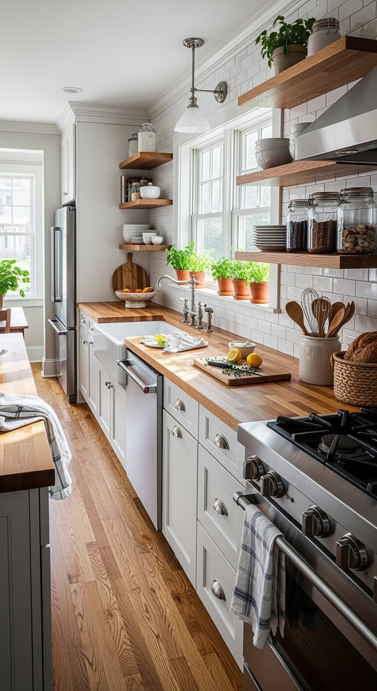 farmhouse functionality with butcher block