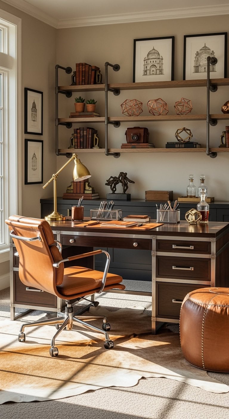 luxurious industrial executive home office