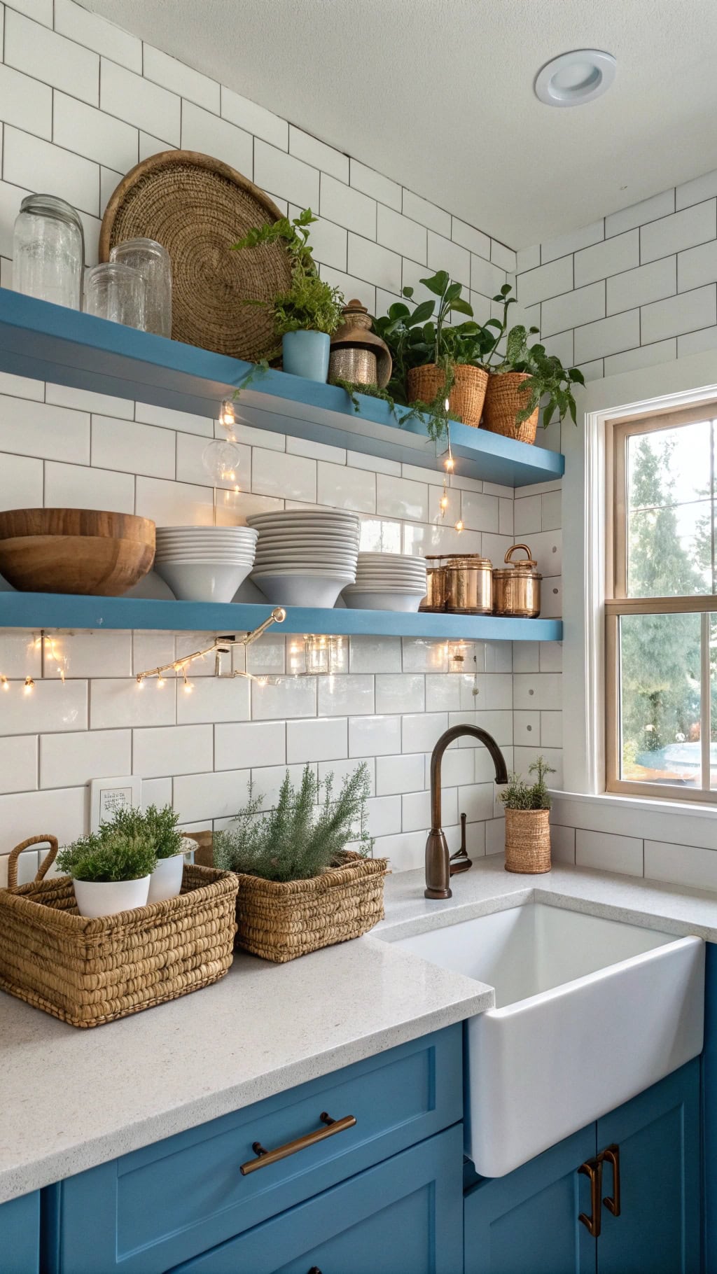 cerulean coastal open shelving