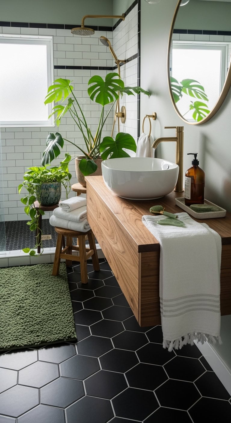 moody modern elevated bathroom aesthetic