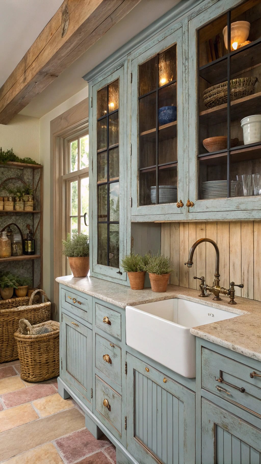 rustic provence kitchen cabinetry
