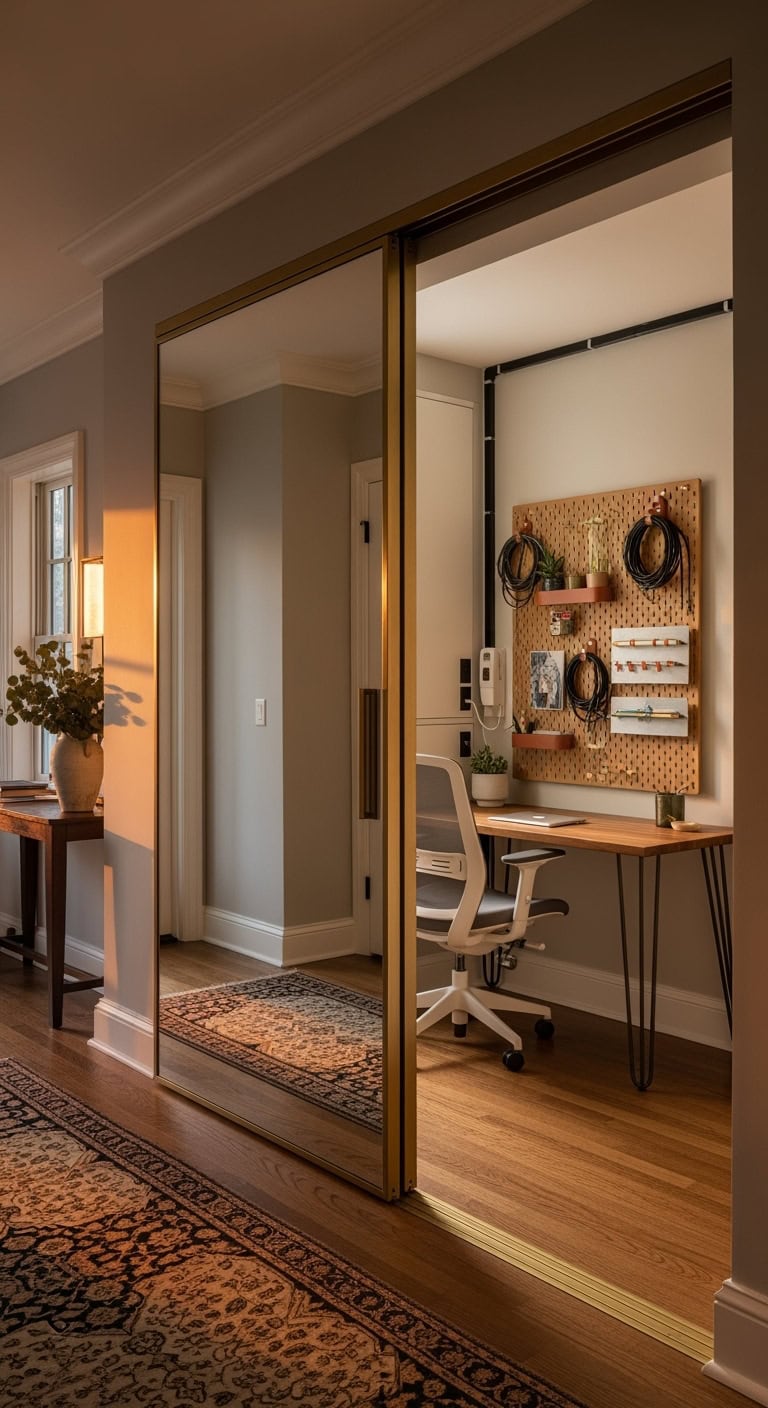 multifunctional hallway mirror command center