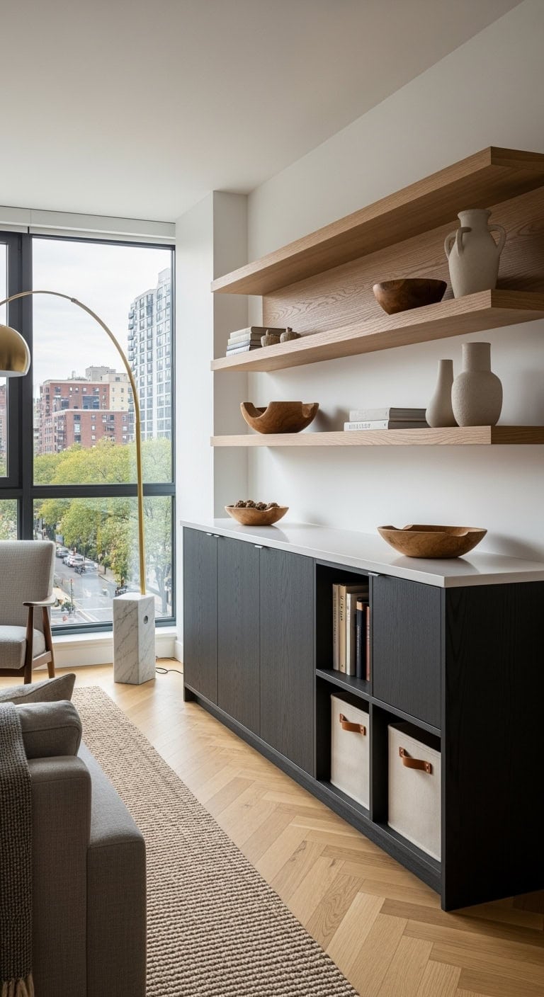 contrasting layered living storage