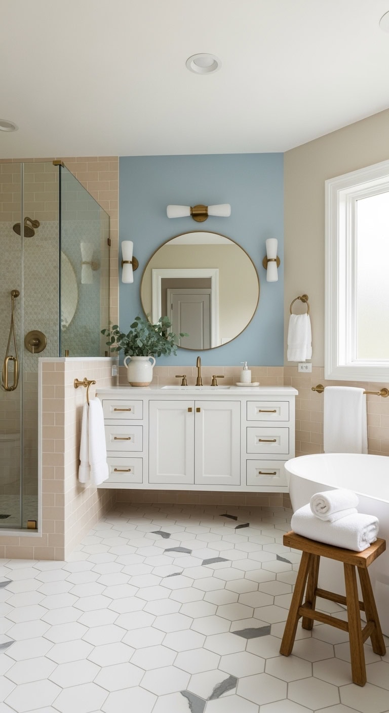 spa like powder blue accent tranquility