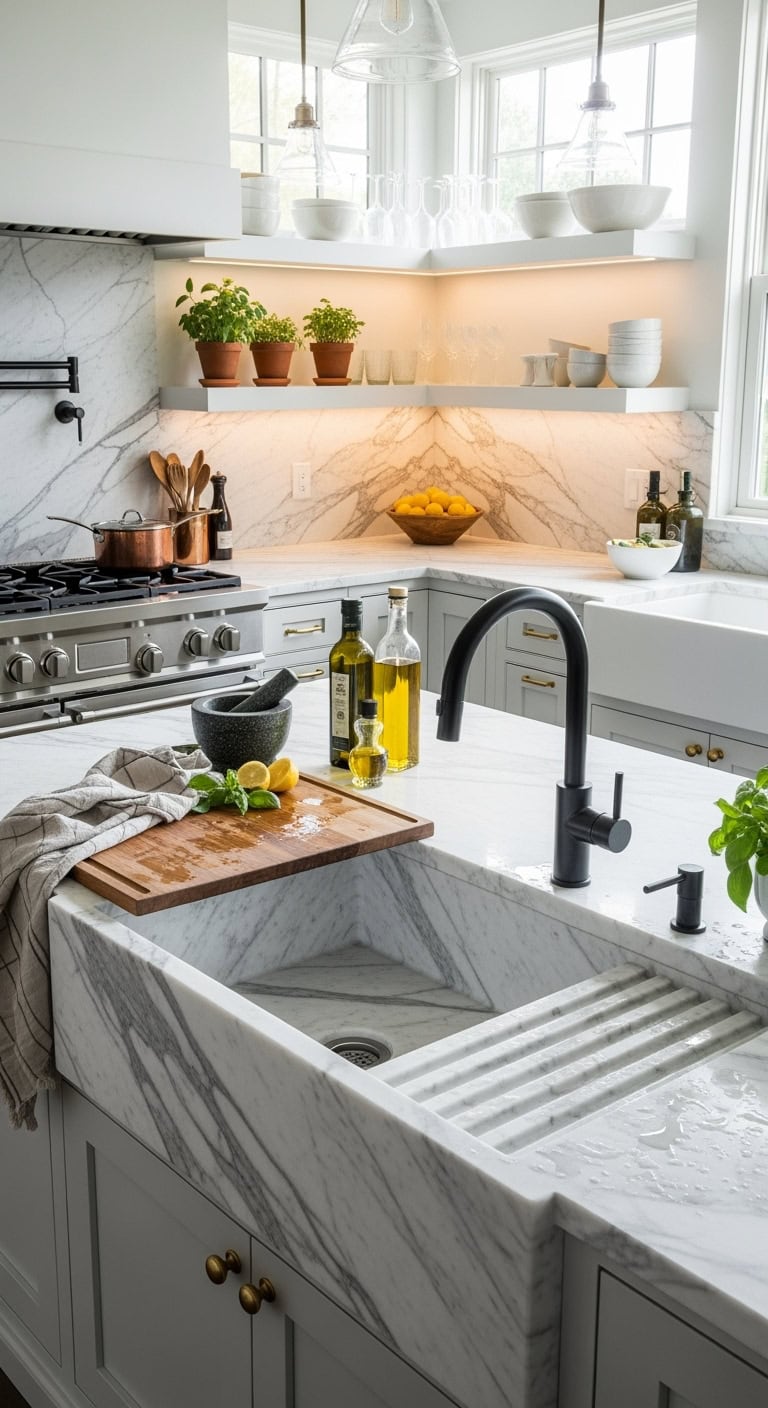 integrated marble sink exquisite elegance