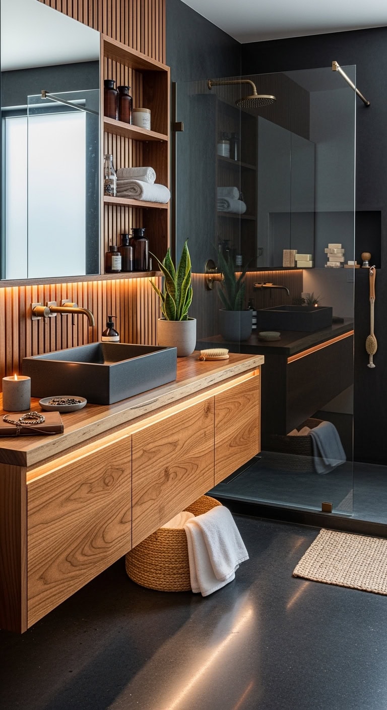 concrete and chestnut modern minimalism