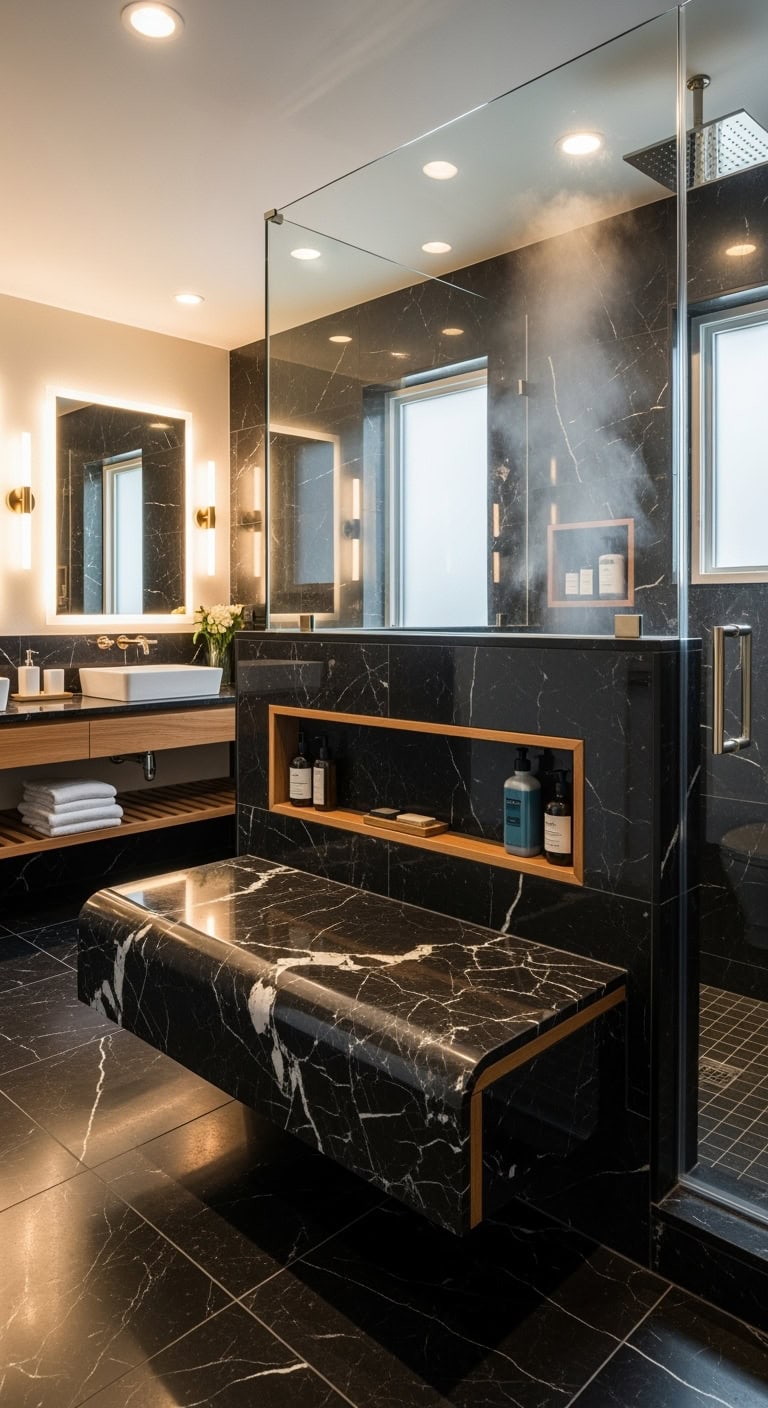 luxurious spa like shower sanctuary