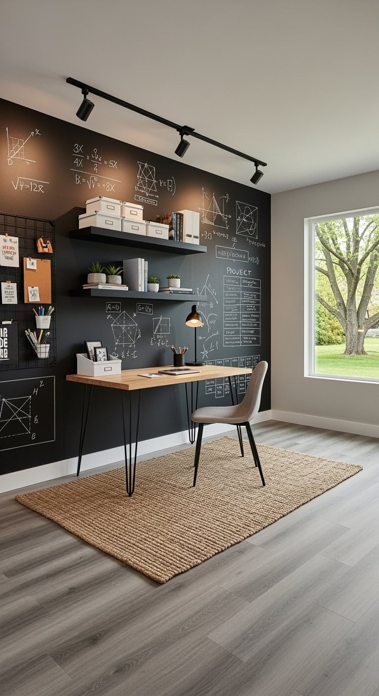 chic functional chalkboard workspace