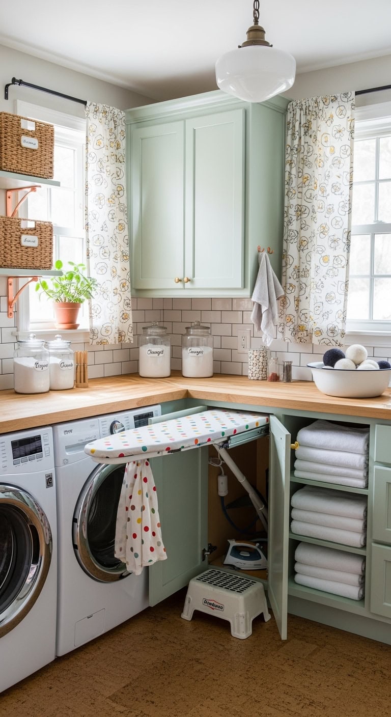 space saving retro ironing solution