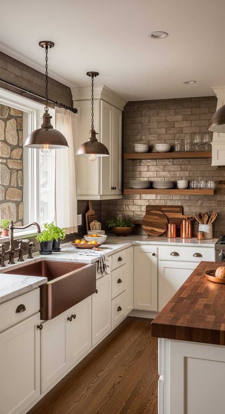 sophisticated warm bronze kitchen