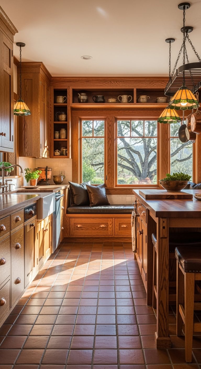 warm charming handcrafted craftsman kitchen