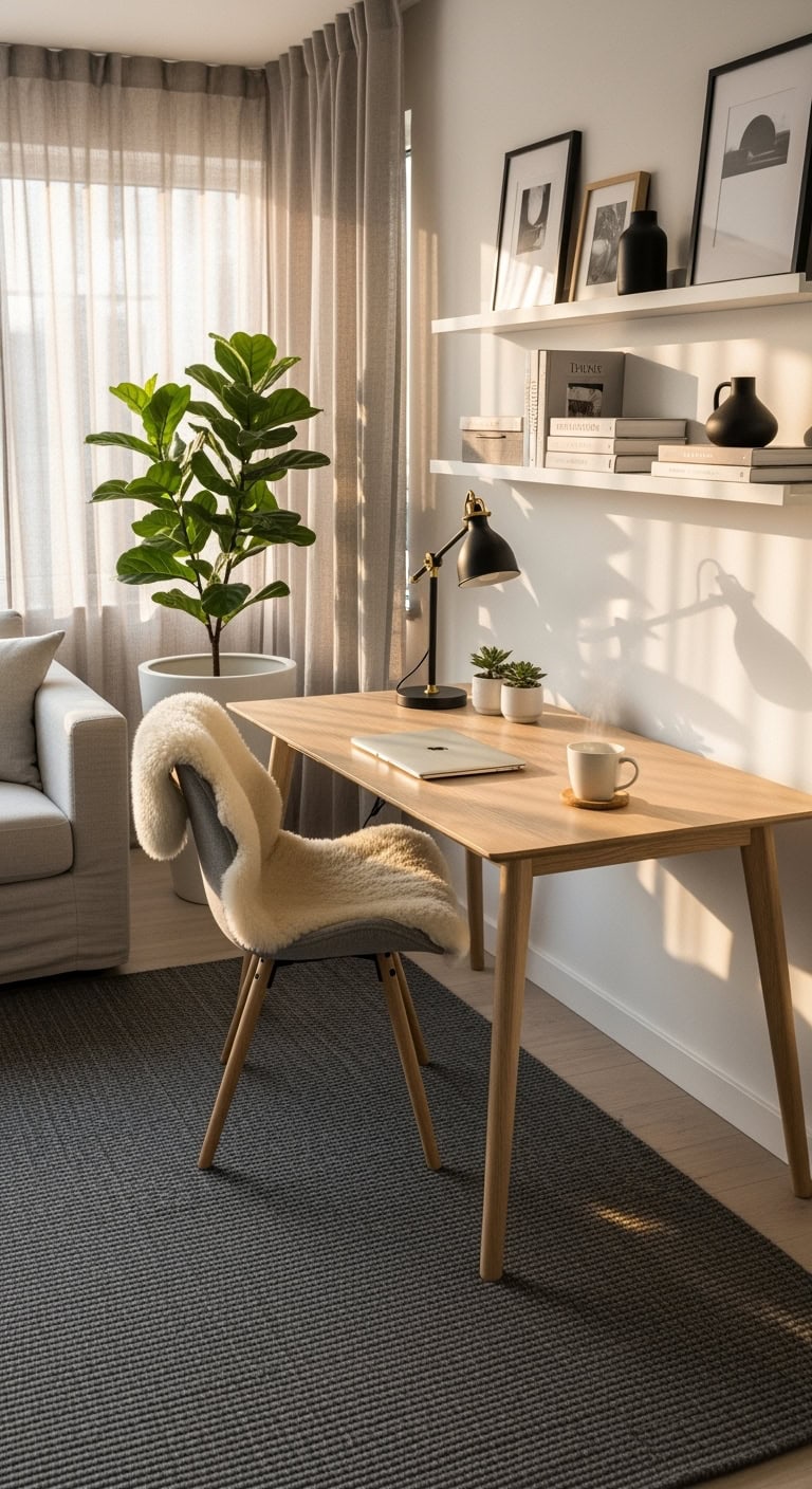 minimalist scandi chic desk styling tips