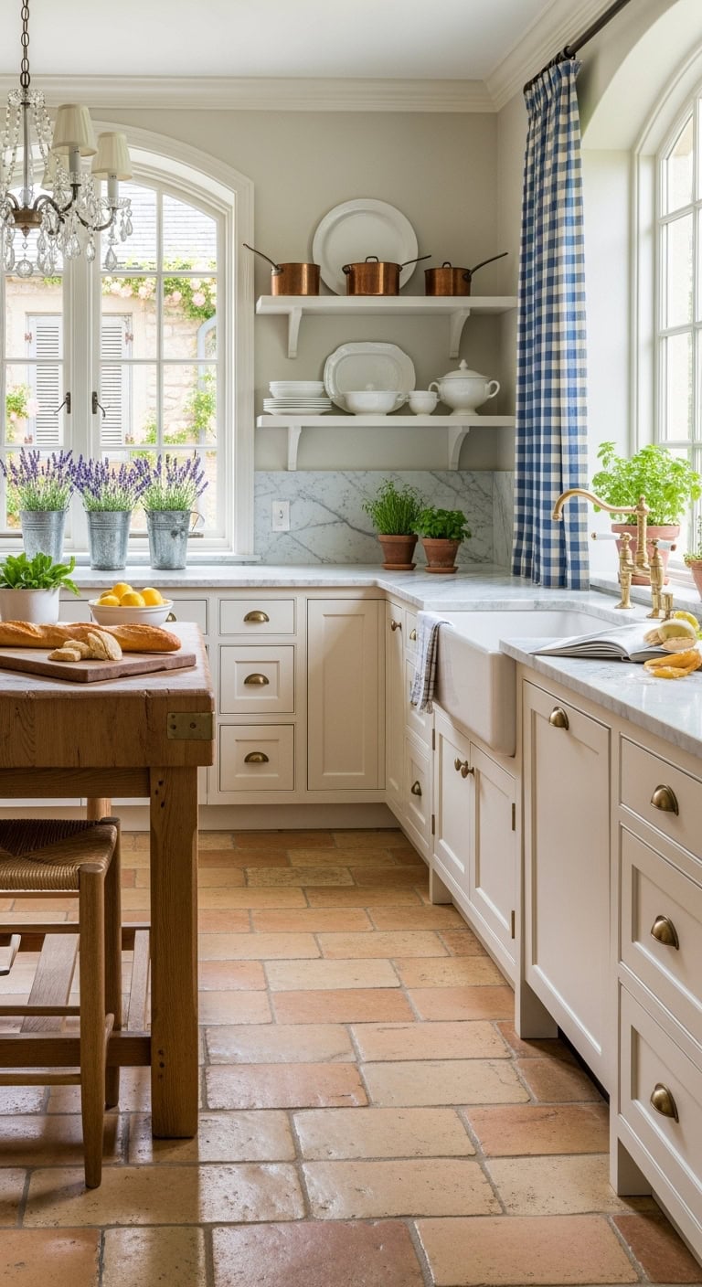 sophisticated french provincial farmhouse kitchen