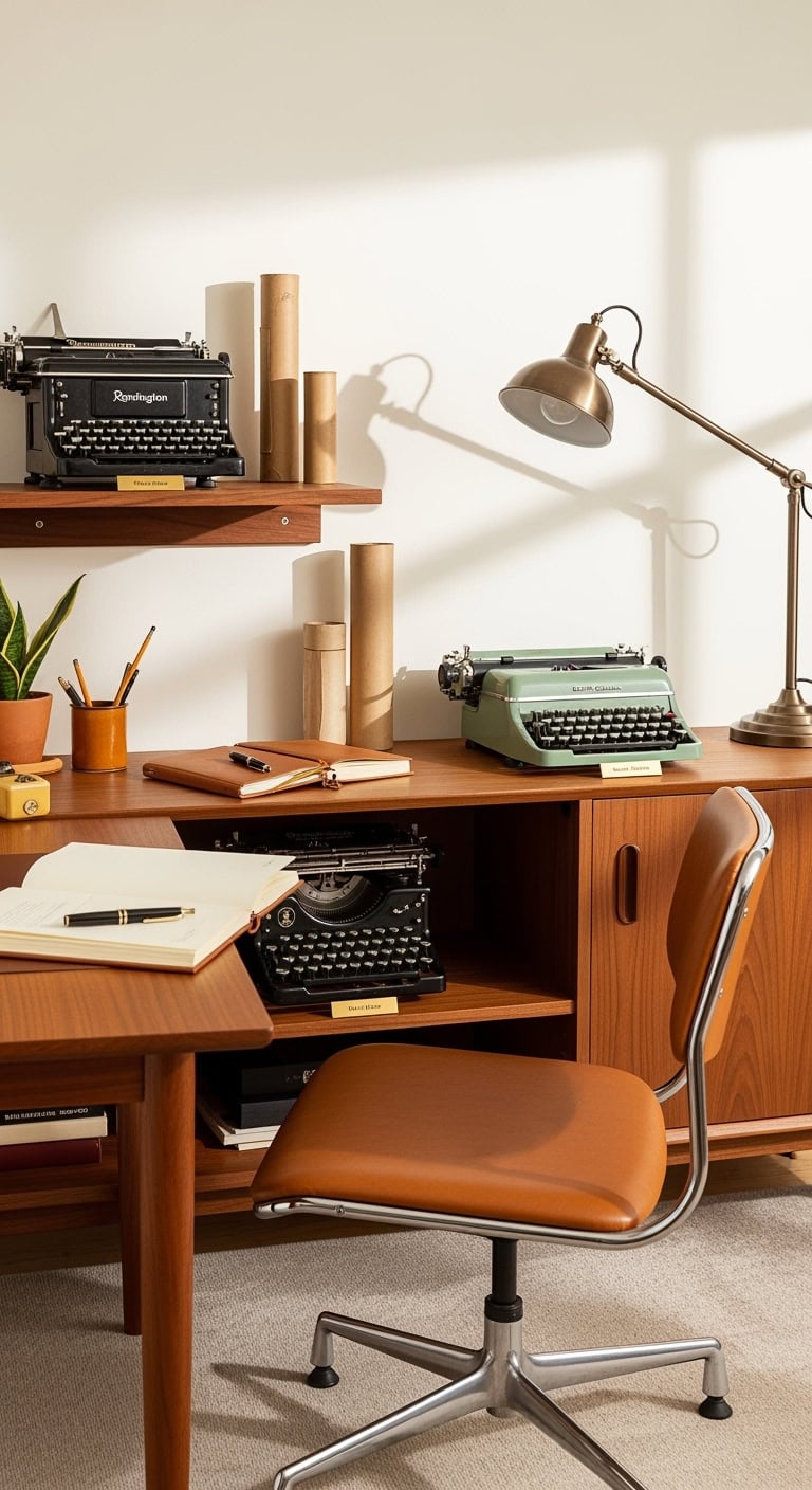 vintage typewriter display corner curated gallery