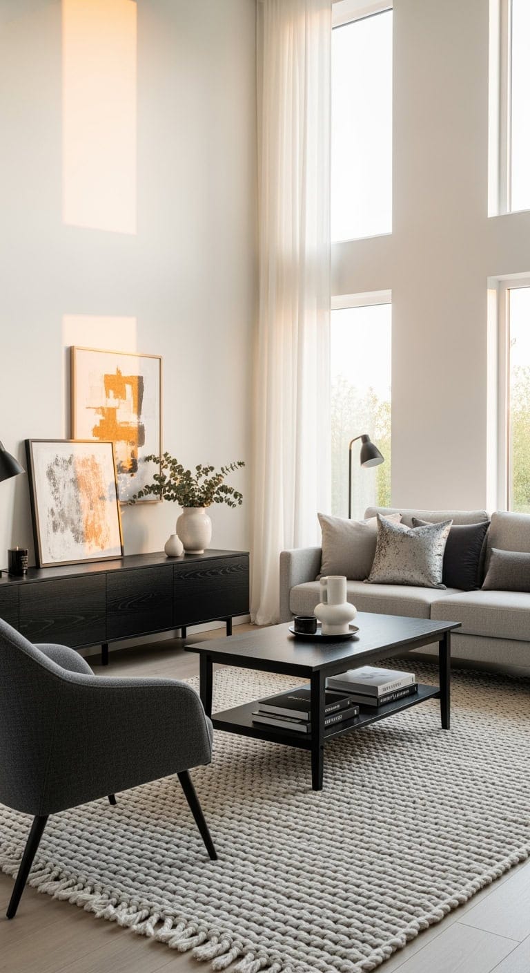 scandinavian black wood with silver