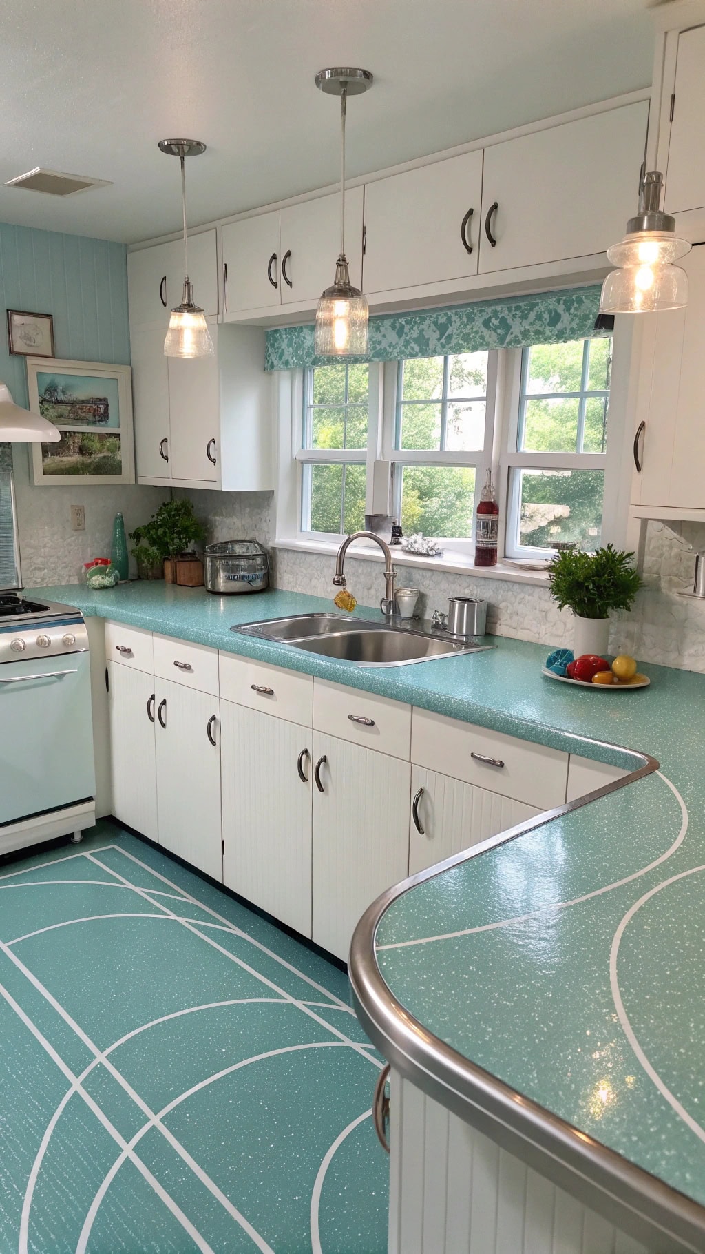 retro blue laminate surfaces