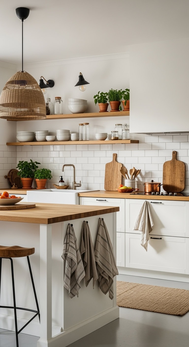 cozy scandinavian white kitchen