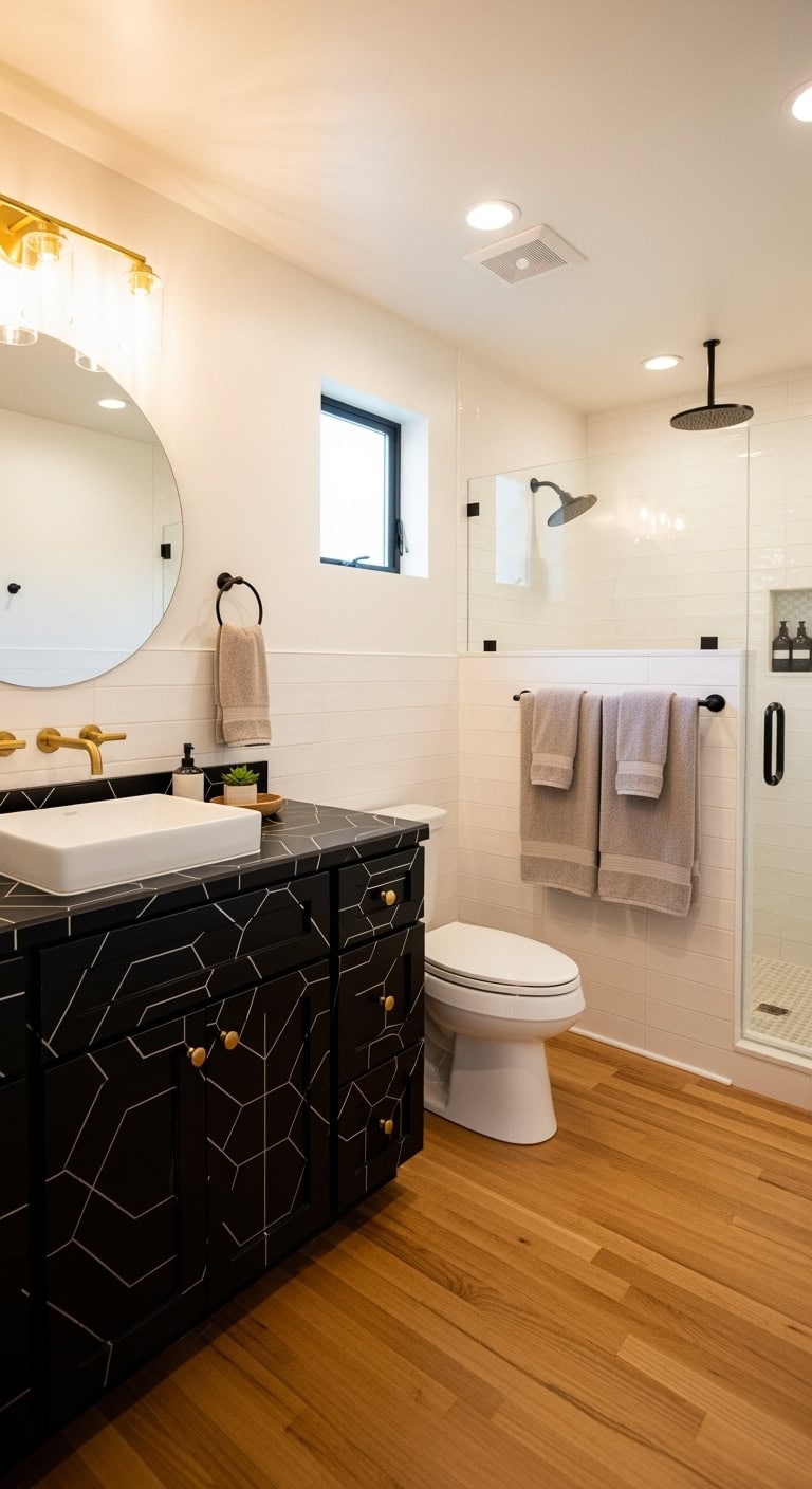 geometric bold statement vanity design