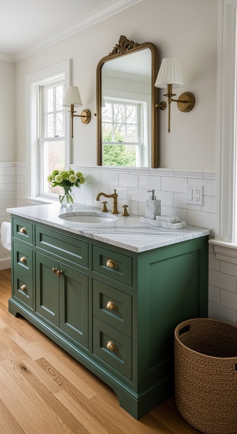 hunter green vanity elegance