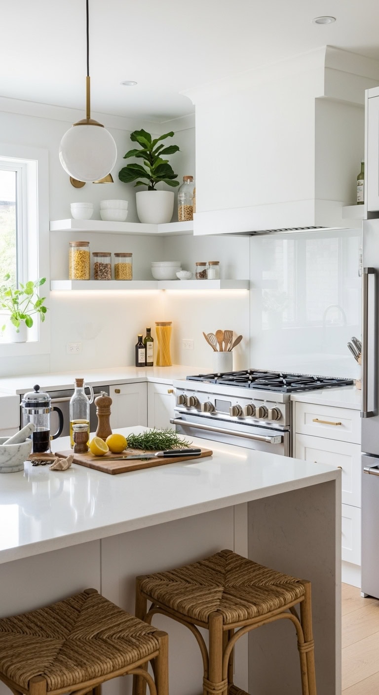 elegant reflective kitchen backsplash enhancement