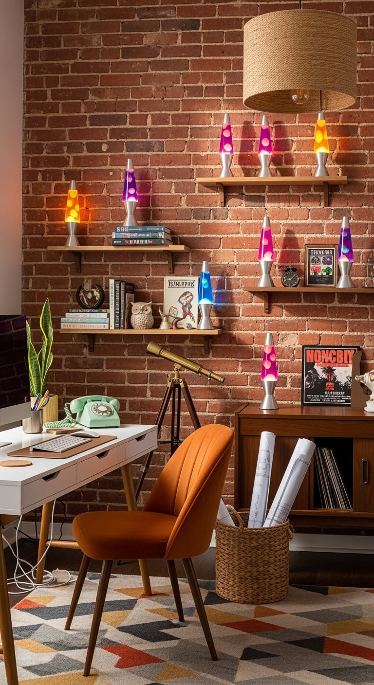 retro vibrant kaleidoscopic harmonious lava lamp display