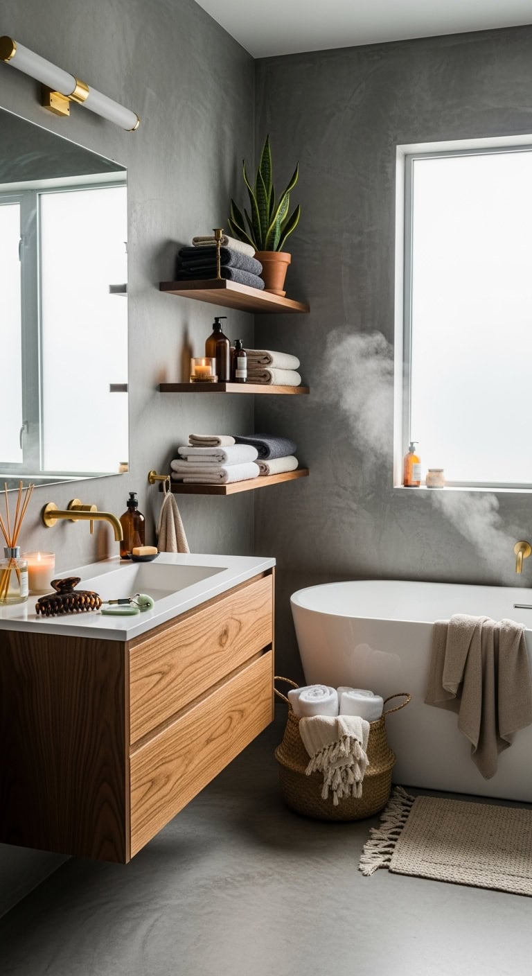 industrial luxe bathroom oasis