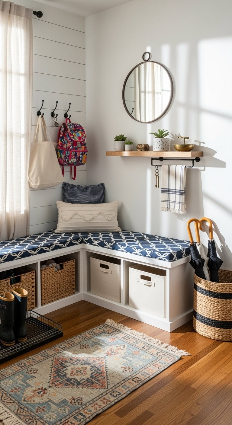 cozy mudroom command center