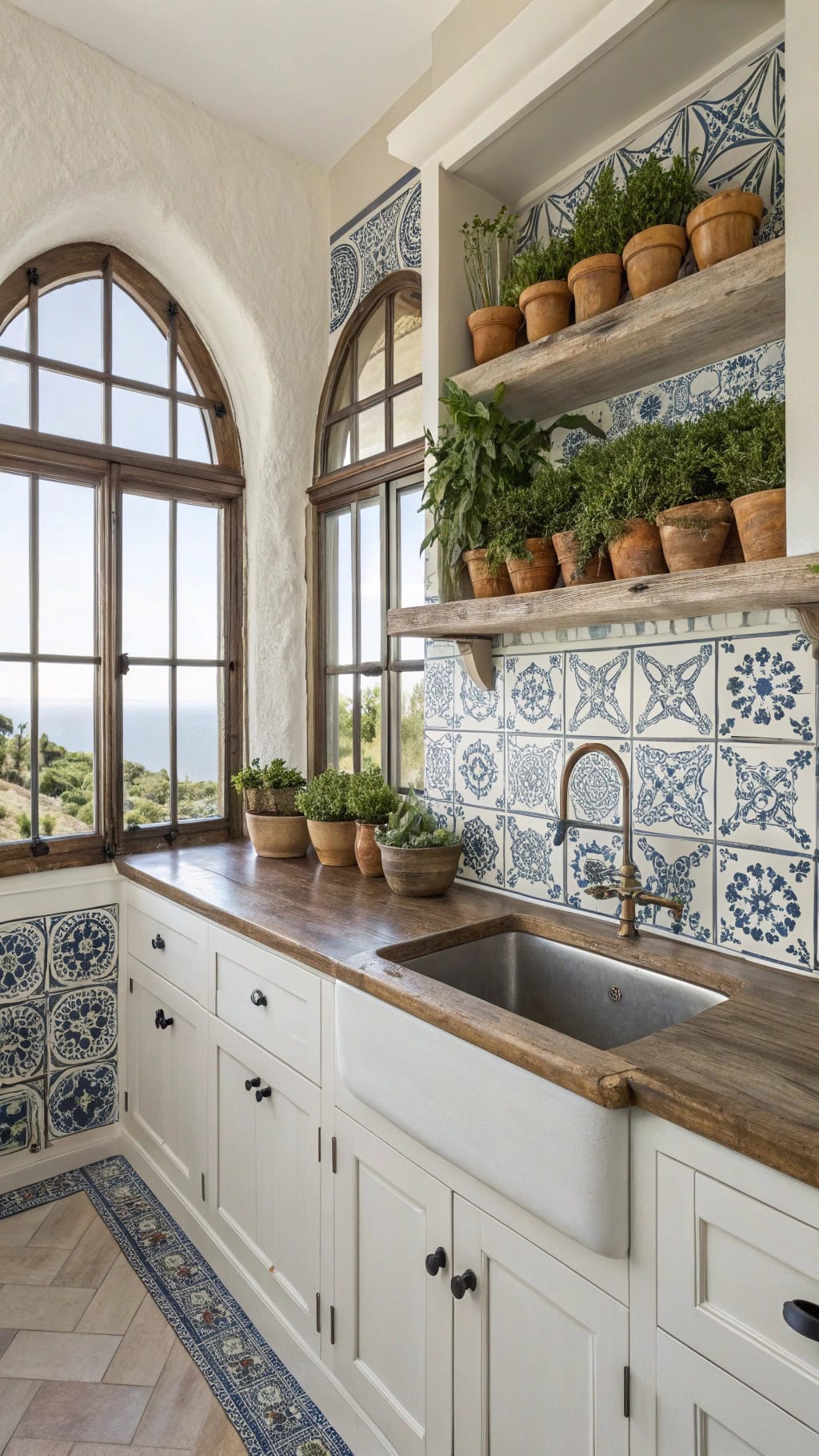 mediterranean coastal blue tiles