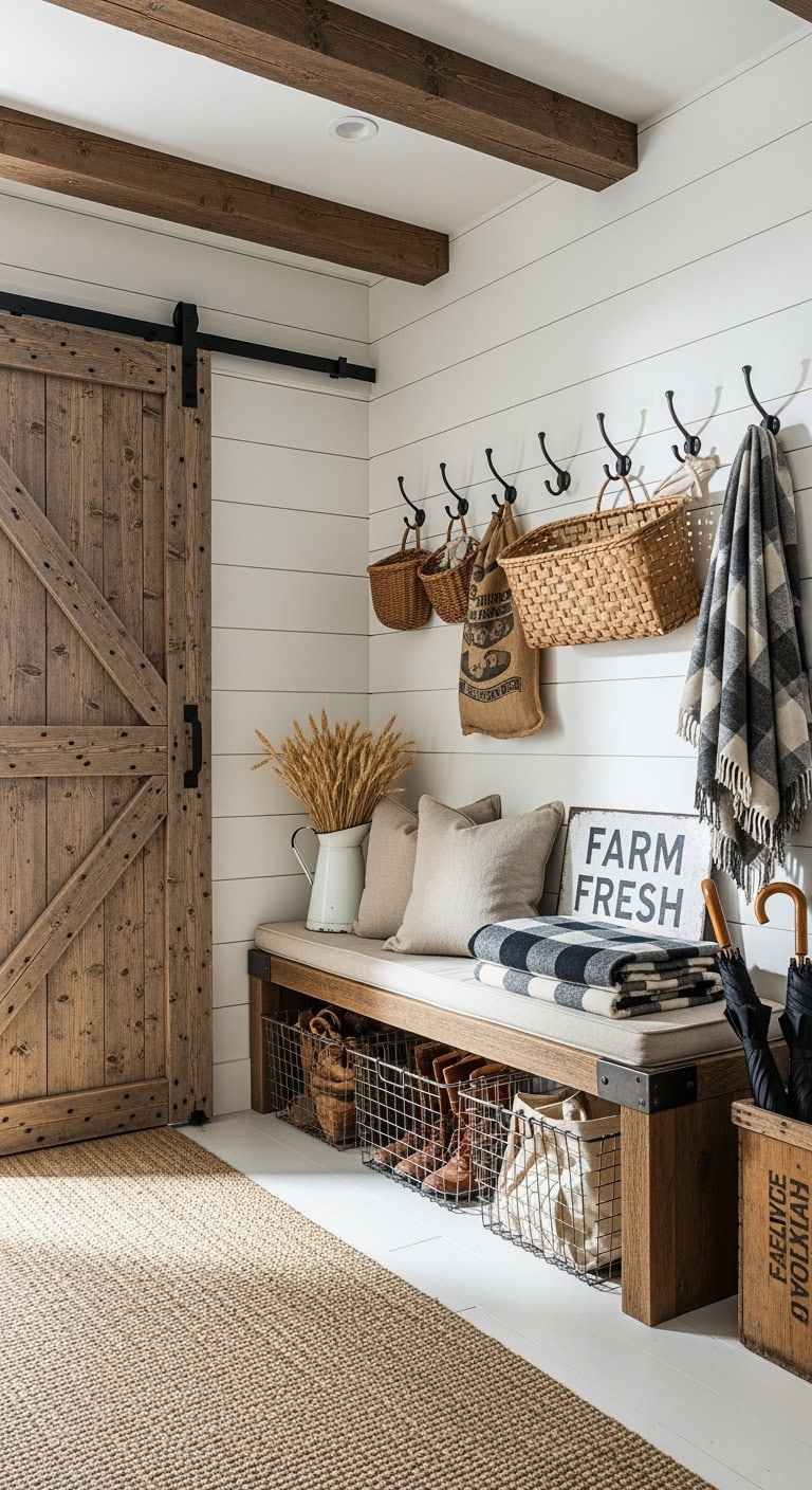 rustic farmhouse barn door entrance